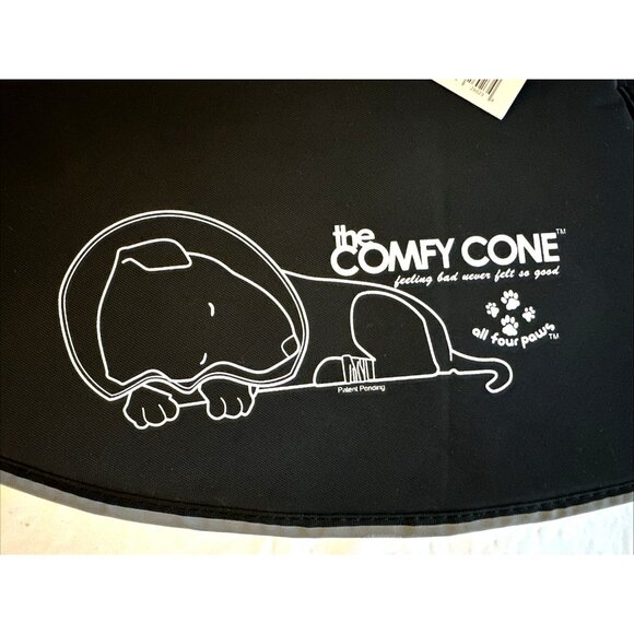 Comfy Cone E-Collar Soft Padded Dog Pet Recovery XL Extra Large 12" Black NEW - Picture 2 of 8